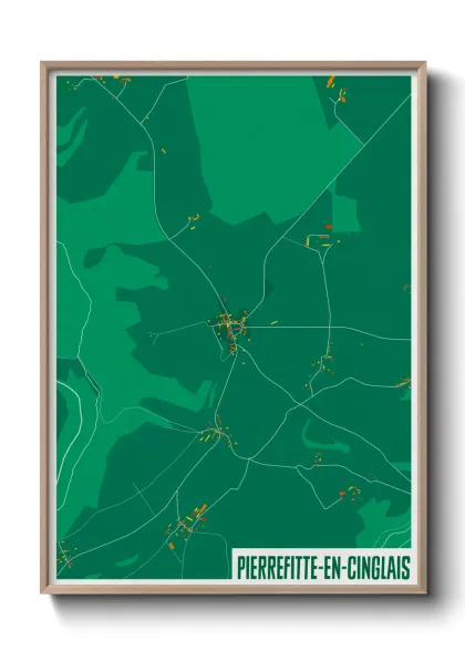 Une affiche de carte sur Pierrefitte-en-Cinglais