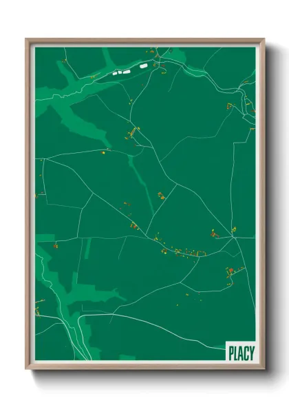 Une affiche de carte sur Placy