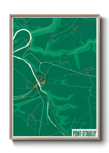 Une affiche de carte sur Pont-d'Ouilly
