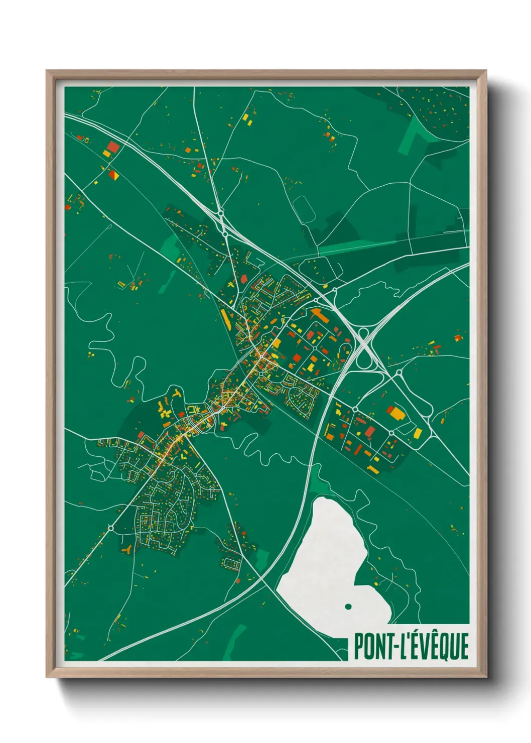 Un poster carte Pont-l'Évêque