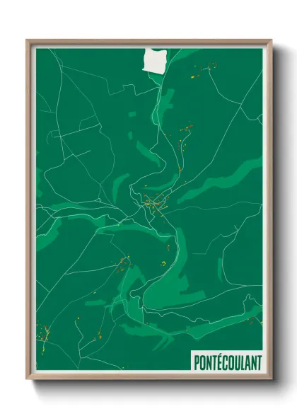 Une affiche de carte sur Pontécoulant