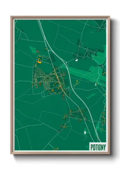 Une affiche de carte sur Potigny