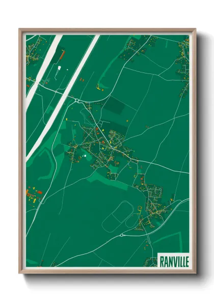 Une affiche de carte sur Ranville