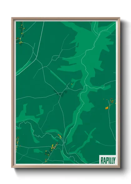 Une affiche de carte sur Rapilly