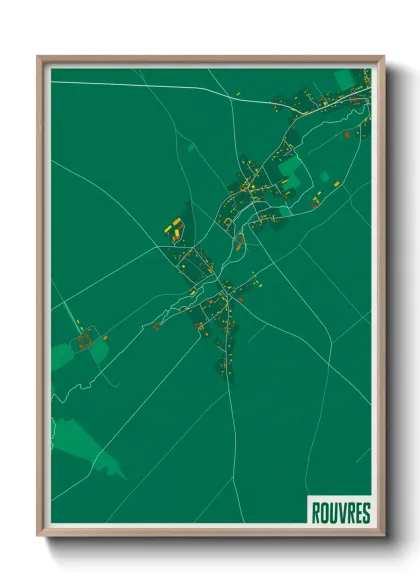 Une affiche de carte sur Rouvres