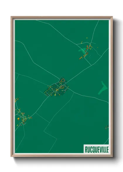Une affiche de carte sur Rucqueville