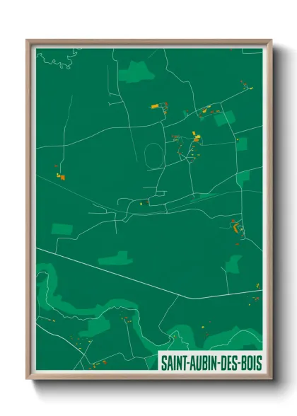 Une affiche de carte sur Saint-Aubin-des-Bois