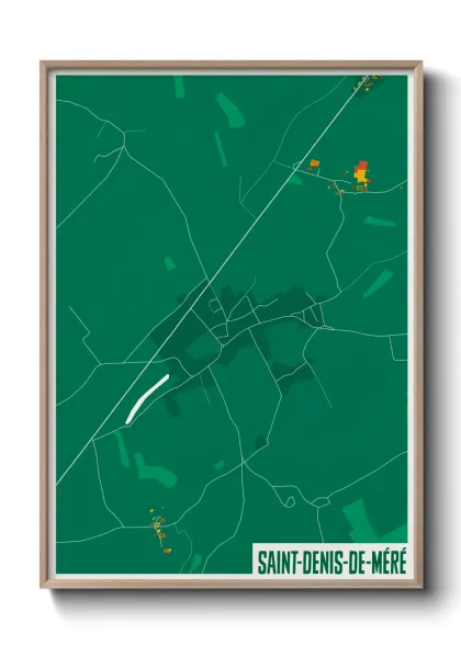 Une affiche de carte sur Saint-Denis-de-Méré