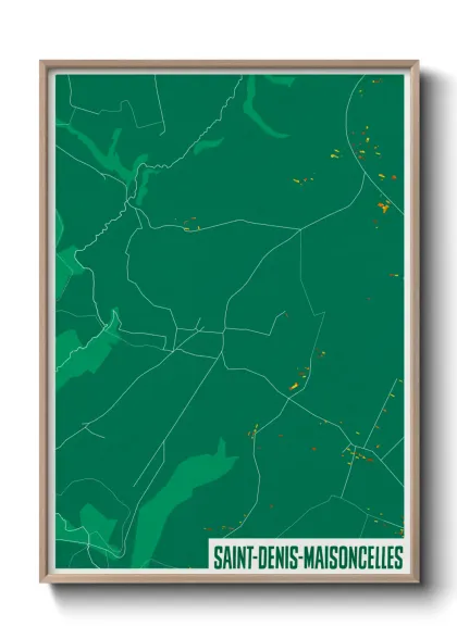 Une affiche de carte sur Saint-Denis-Maisoncelles