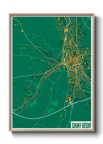 Une affiche de carte sur Saint-Désir