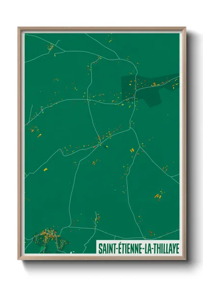 Une affiche de carte sur Saint-Étienne-la-Thillaye