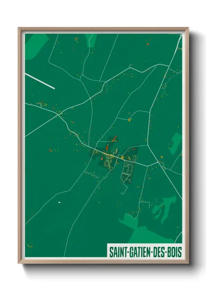 Une affiche de carte sur Saint-Gatien-des-Bois