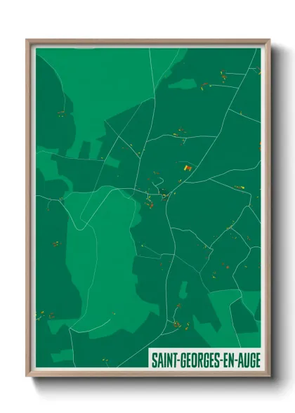 Une affiche de carte sur Saint-Georges-en-Auge