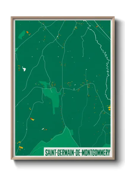 Une affiche de carte sur Saint-Germain-de-Montgommery