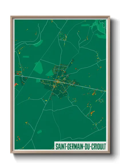 Une affiche de carte sur Saint-Germain-du-Crioult
