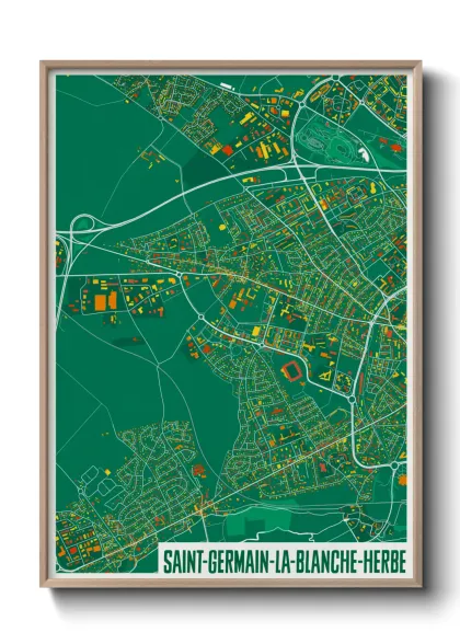 Une affiche de carte sur Saint-Germain-la-Blanche-Herbe