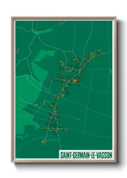 Une affiche de carte sur Saint-Germain-le-Vasson