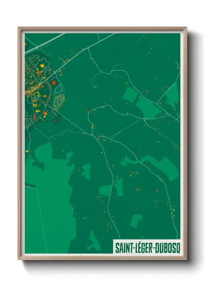 Une affiche de carte sur Saint-Léger-Dubosq
