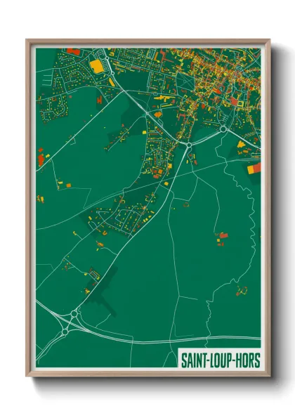 Une affiche de carte sur Saint-Loup-Hors