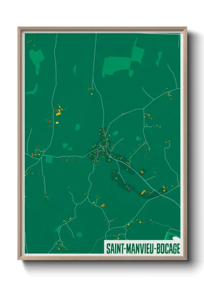 Une affiche de carte sur Saint-Manvieu-Bocage