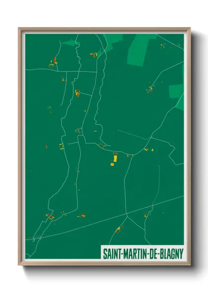 Une affiche de carte sur Saint-Martin-de-Blagny