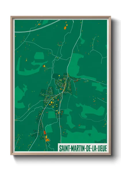 Une affiche de carte sur Saint-Martin-de-la-Lieue