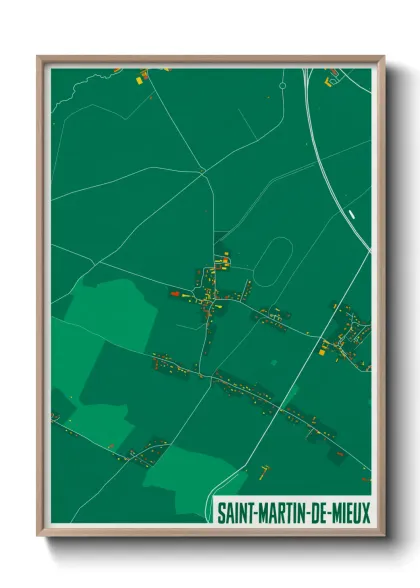 Une affiche de carte sur Saint-Martin-de-Mieux