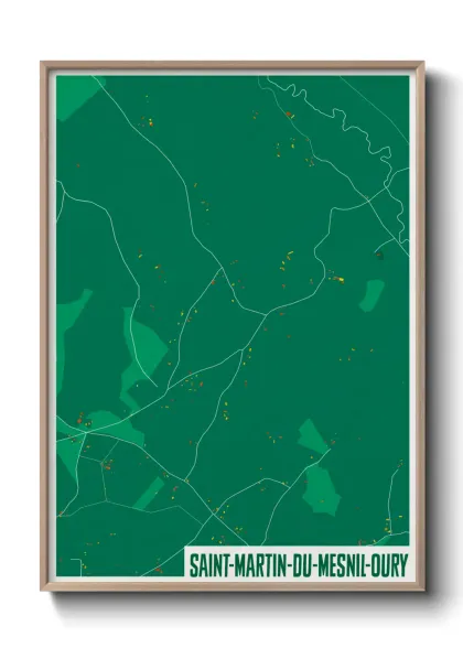 Une affiche de carte sur Saint-Martin-du-Mesnil-Oury