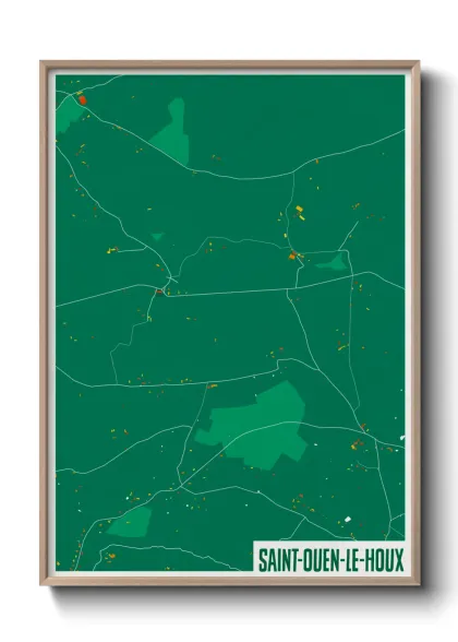 Une affiche de carte sur Saint-Ouen-le-Houx