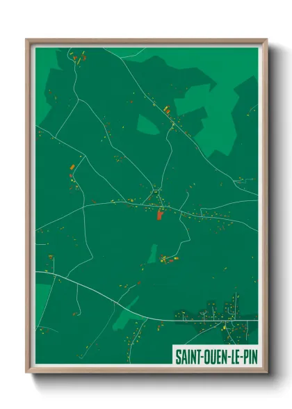 Une affiche de carte sur Saint-Ouen-le-Pin