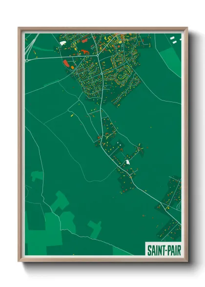 Une affiche de carte sur Saint-Pair
