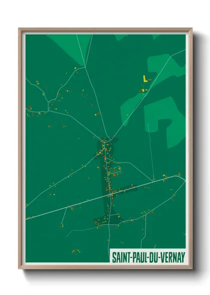 Une affiche de carte sur Saint-Paul-du-Vernay