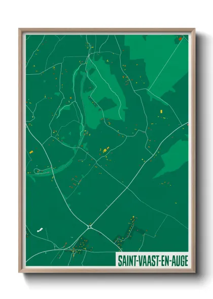 Une affiche de carte sur Saint-Vaast-en-Auge