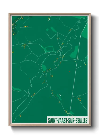 Une affiche de carte sur Saint-Vaast-sur-Seulles