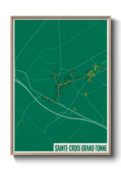 Une affiche de carte sur Sainte-Croix-Grand-Tonne