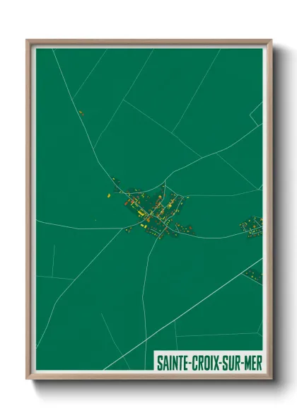 Une affiche de carte sur Sainte-Croix-sur-Mer