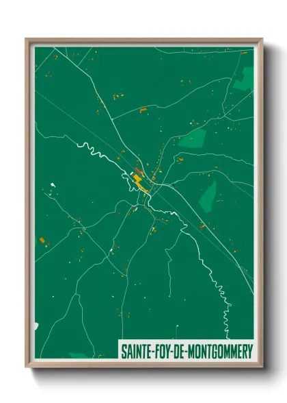 Une affiche de carte sur Sainte-Foy-de-Montgommery