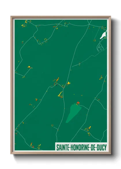 Une affiche de carte sur Sainte-Honorine-de-Ducy