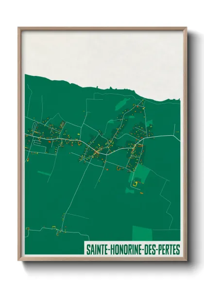 Une affiche de carte sur Sainte-Honorine-des-Pertes