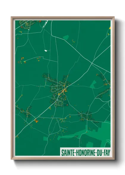 Une affiche de carte sur Sainte-Honorine-du-Fay