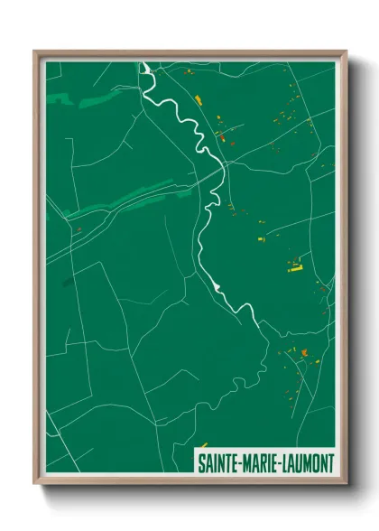 Une affiche de carte sur Sainte-Marie-Laumont