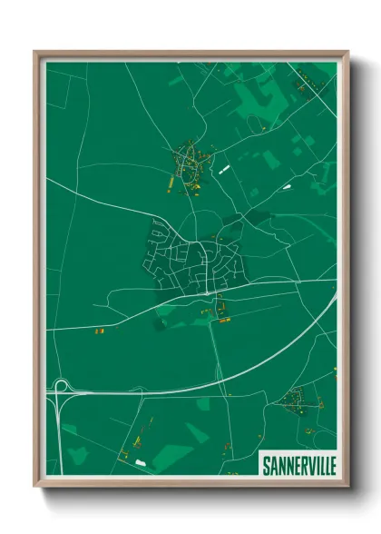 Une affiche de carte sur Sannerville