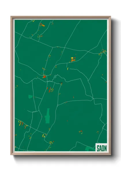 Une affiche de carte sur Saon
