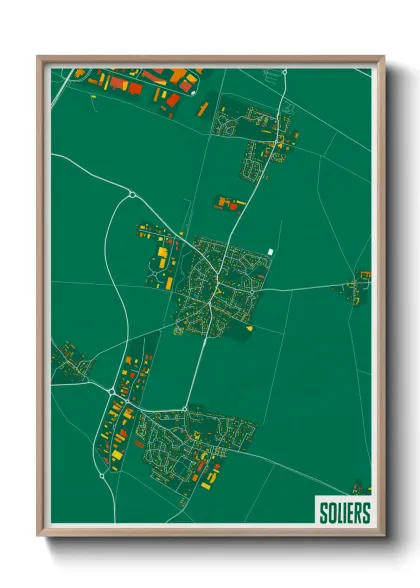 Une affiche de carte sur Soliers
