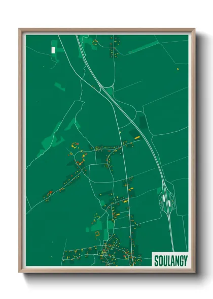 Une affiche de carte sur Soulangy