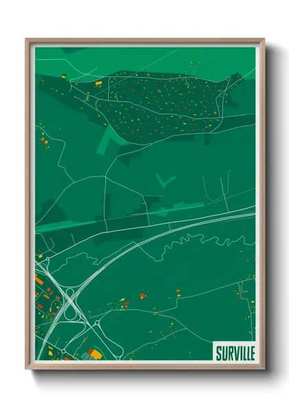Une affiche de carte sur Surville