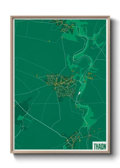 Une affiche de carte sur Thaon