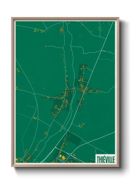 Une affiche de carte sur Thiéville