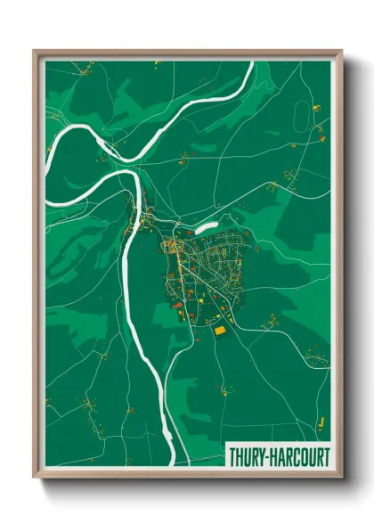 Une affiche de carte sur Thury-Harcourt