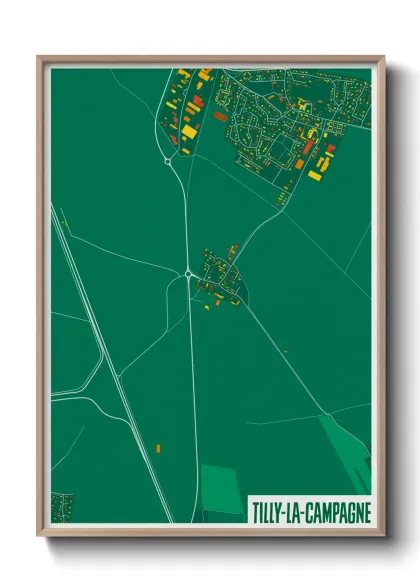 Une affiche de carte sur Tilly-la-Campagne